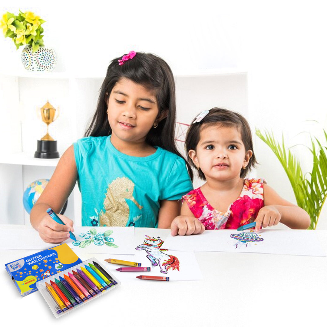 Kores Glitter Wax Crayons 12+1