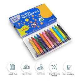 Kores Gliter Wax Crayons 12+1