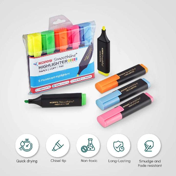 Kores Highlighters ( Assorted Colours)