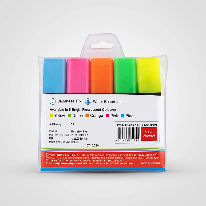 Kores Highlighters ( Assorted Colours)