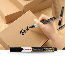 Kores Permanent Markers Blister pack of 2 - Black & Blue