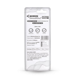 Kores White Board Markers Blister pack of 2 - Black & Blue