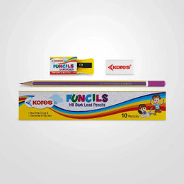 Kores Funcils Pencils (Rubber Tipped) 100 pcs Jar with 5 sharpeners