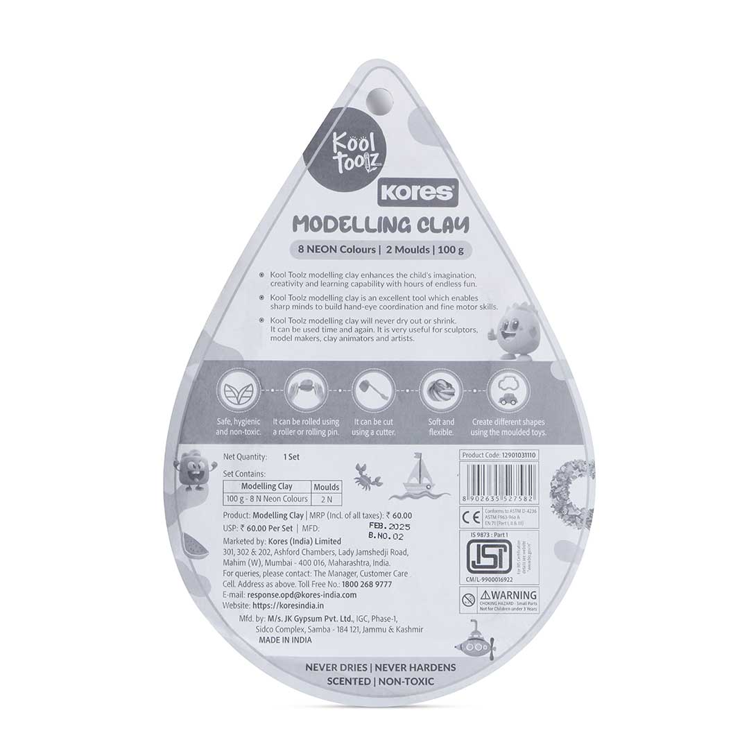 Kores Modelling clay 100gms Neon - 8 Shades