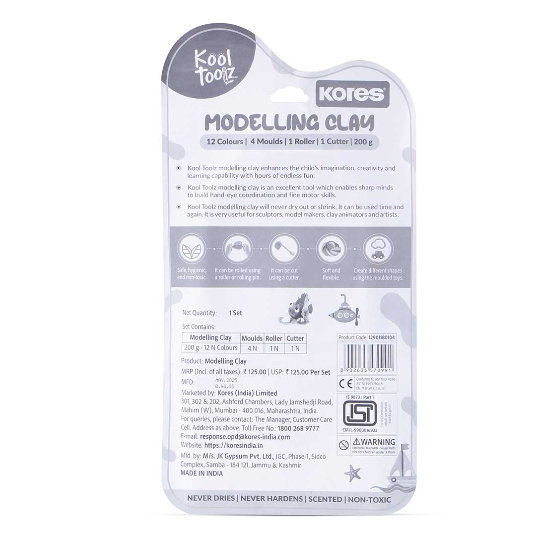Kores Modelling Clay 200gms - 12 Shades