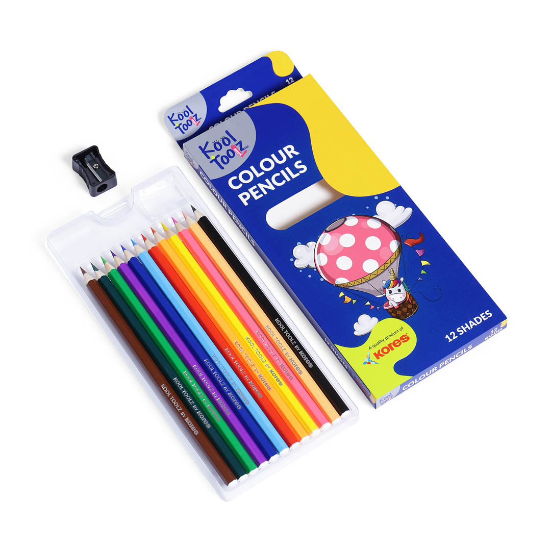 Kores Wooden Colour Pencils Full Size - 12 Shades