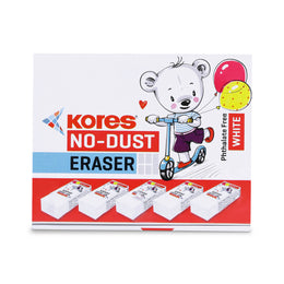 Kores No Dust Erasers Regular Size - Box of 20 pcs