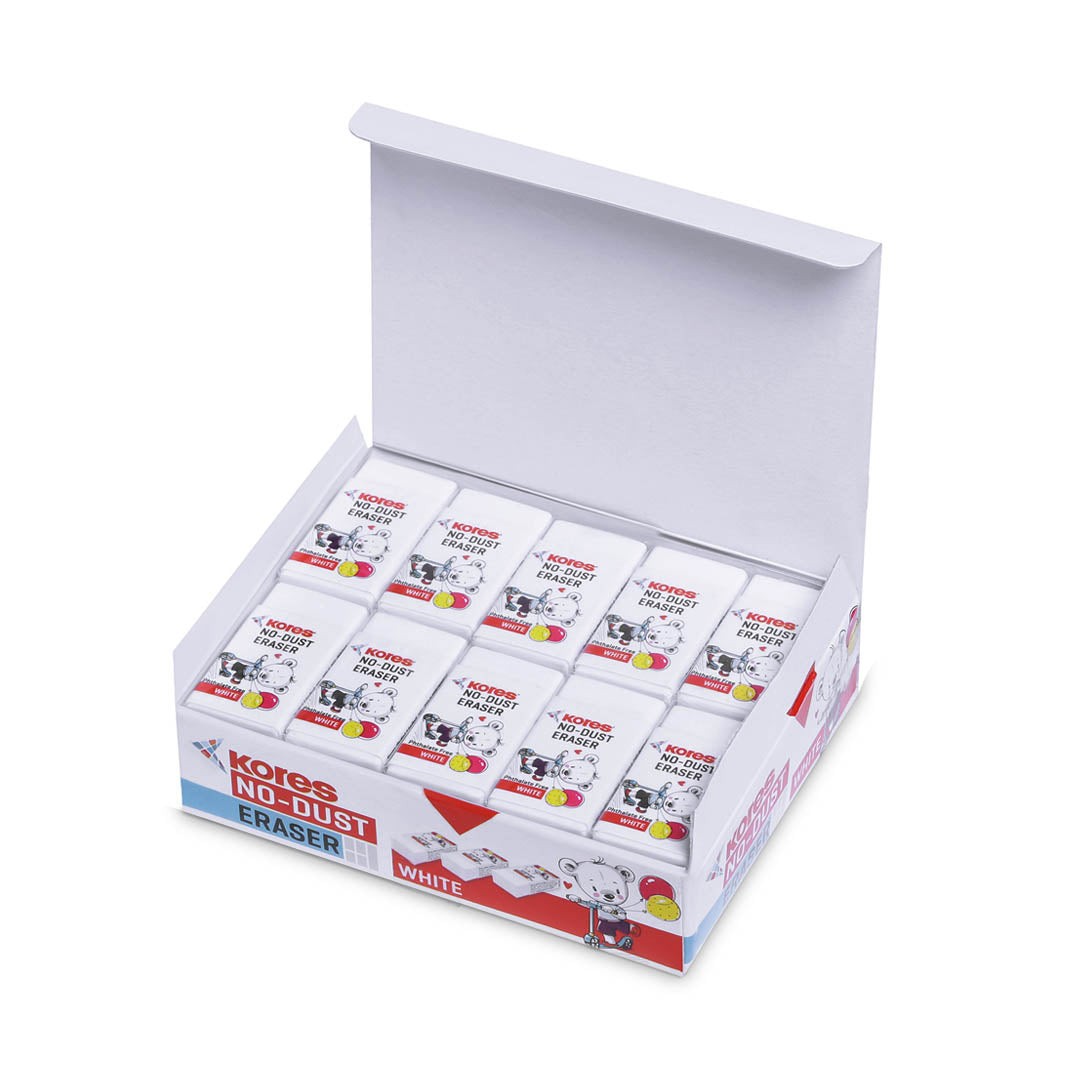 Kores No Dust Erasers Regular Size - Box of 20 pcs