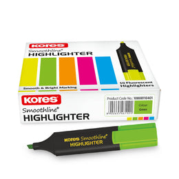 Kores Highlighters Box - 10pcs ( Green )