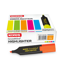 Kores Highlighters Box - 10pcs ( Orange )