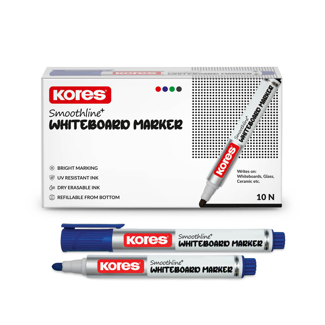 Kores White Board Markers Box of 10 pcs ( Blue )