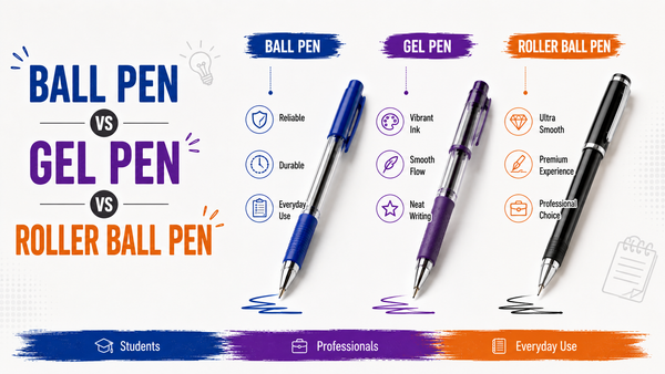 Ball Pen vs Gel Pen vs Roller Ball Pen