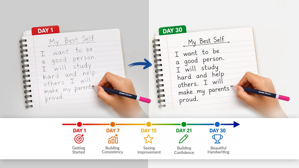 Improving handwriting in 30 days with daily practice