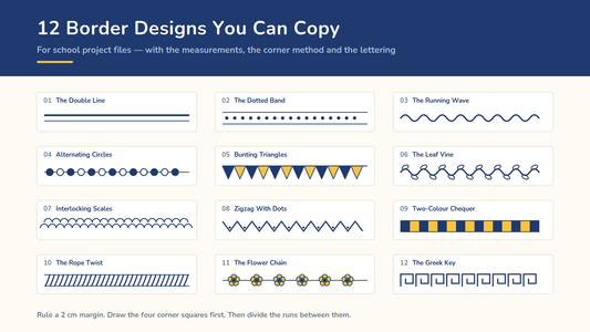 Front Page and Border Designs for School Projects: How to Draw Them Properly