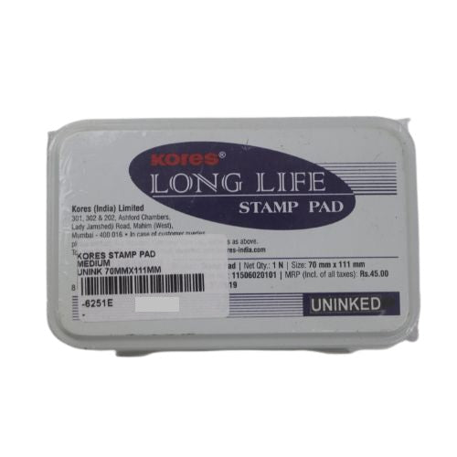 Kores Long Life Stamp Pad, Uninked, 70 x 111mm, medium size