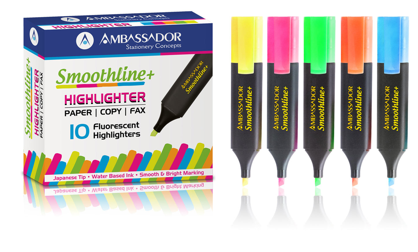 Ambassador Highlighters - 10 Piece box