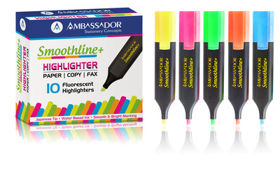 Ambassador Highlighters - 10 Piece box
