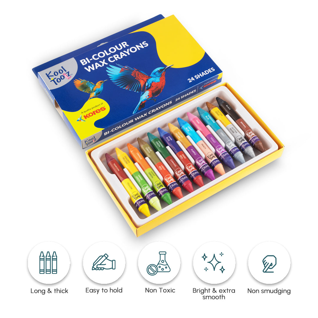 Kool Toolz Bi-Colour Wax Crayons