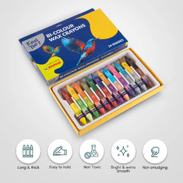 Kores Bi-Colour Wax Crayons - 24 Shades