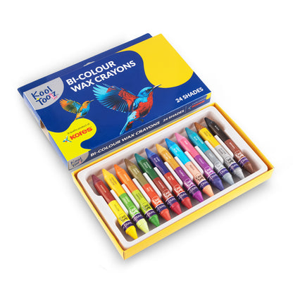 Kores Bi-Colour Wax Crayons - 24 Shades
