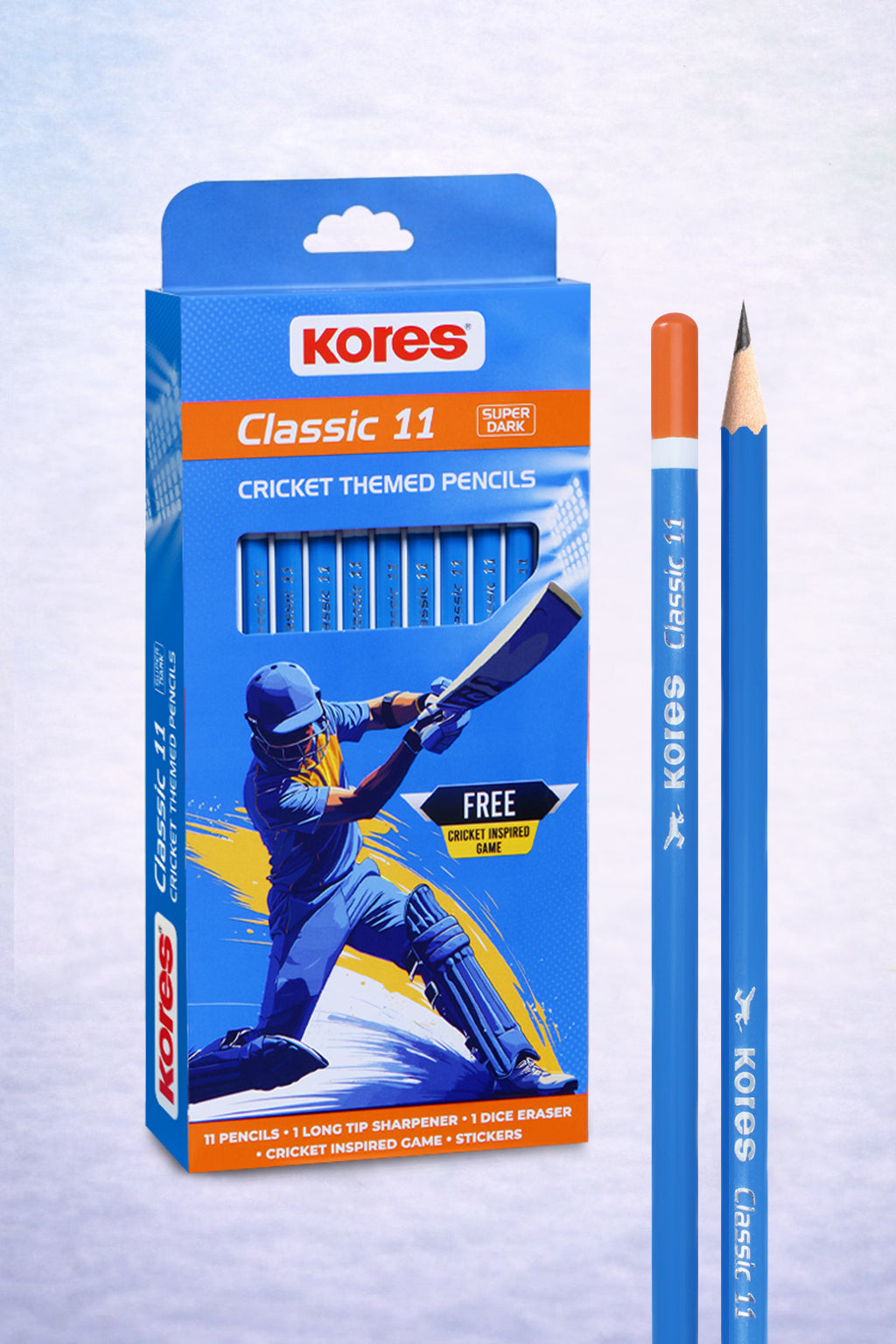 Kores Classic 11 - Cricket Themed Pencils