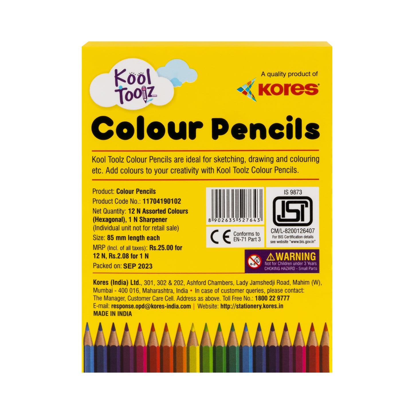 Kores Colour Pencils Half Size - 12 Shades