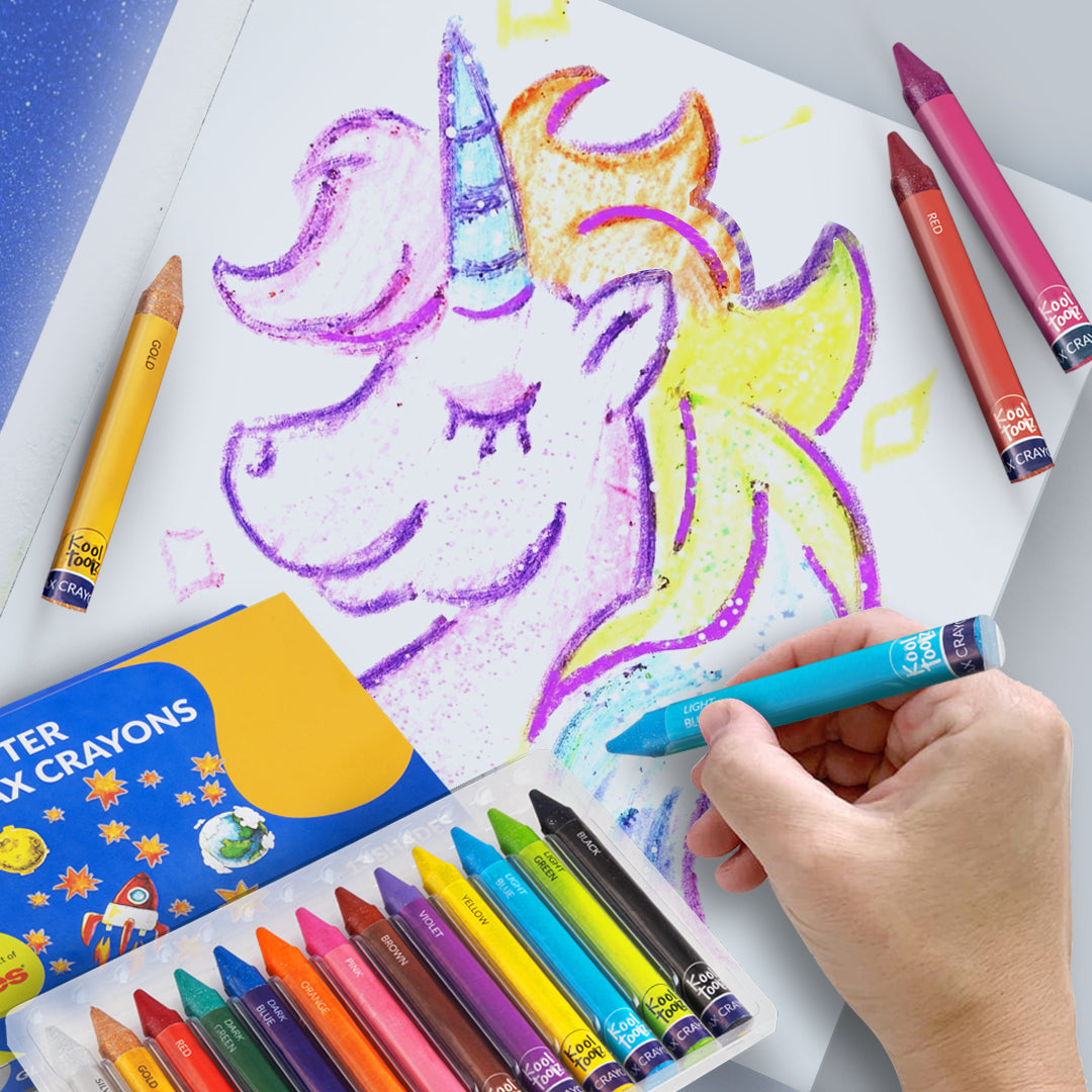 Kores Gliter Wax Crayons 12+1
