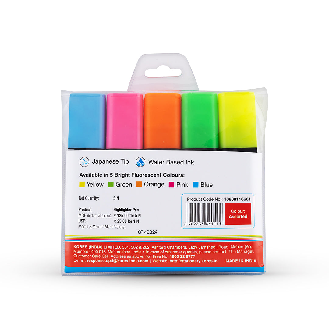 Kores Highlighters ( Assorted Colours)