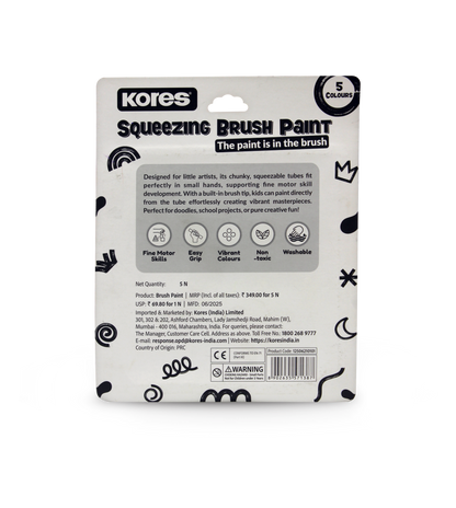 Kores Squeezing Brush Paint - Set of 5