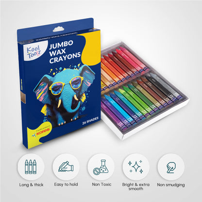 Kores Wax Crayons 12+1 - Jumbo Shades