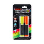 Kores Highlighters Blister Pack - Yellow & Orange