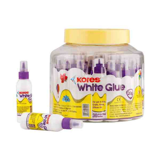 Kores White Glue 20ml - Jar of 30pcs