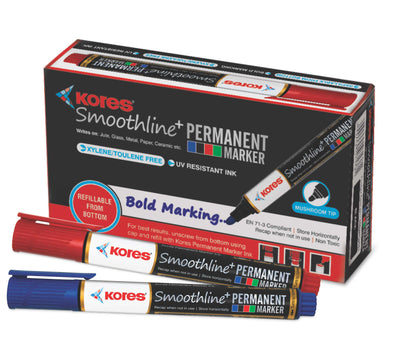 Kores Permanent Markers Box of 10 pcs