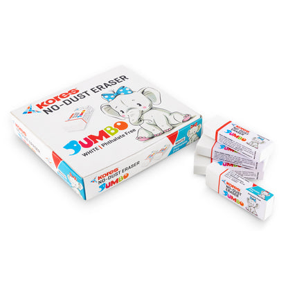 Kores No Dust Erasers Jumbo Size - Box of 20 pcs