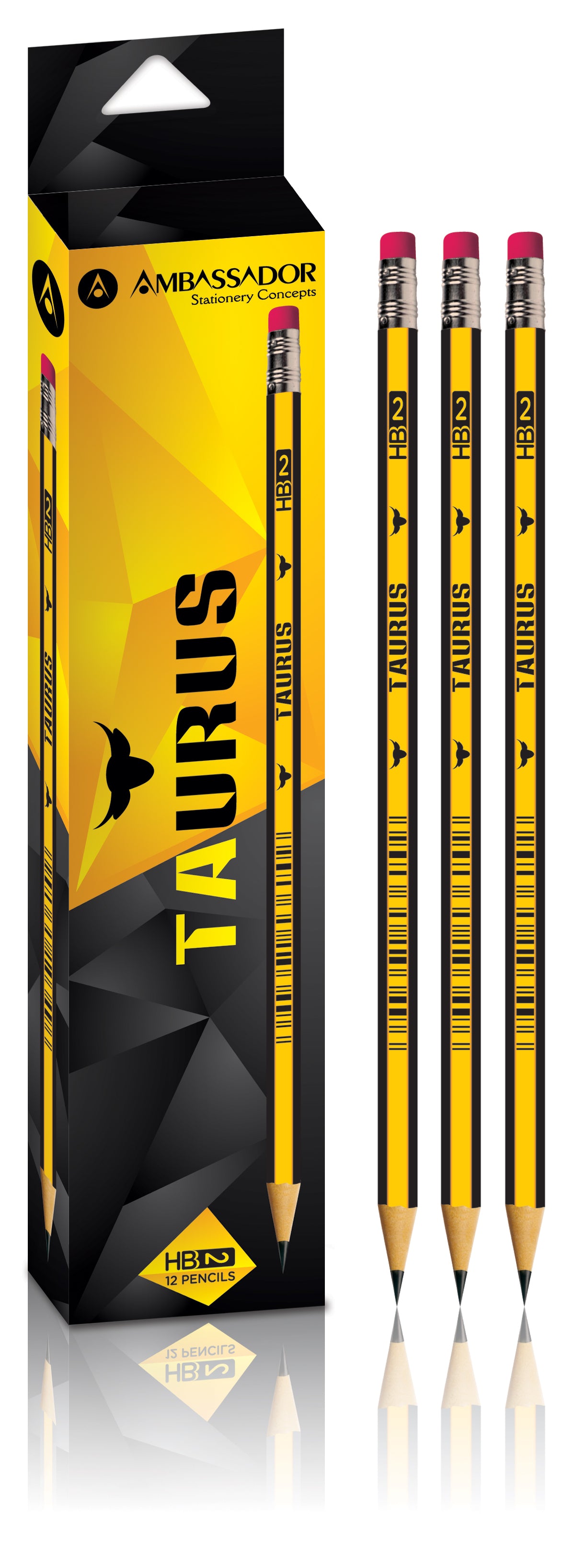 Taurus Yellow-Black wooden Pencil