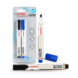 Kores White Board Markers Blister pack of 2 - Black & Blue