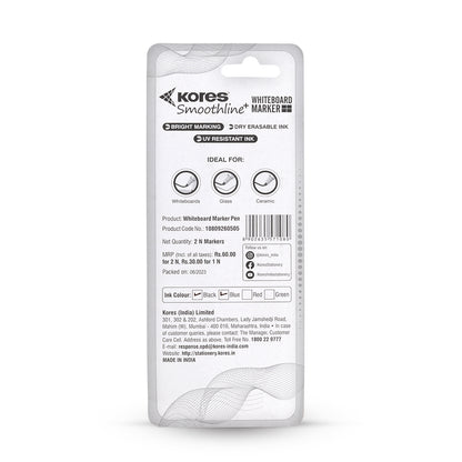 Kores White Board Markers Blister pack of 2 - Black & Blue