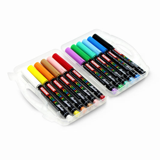 Kores Acrylic Markers - Set Of 12 Shades