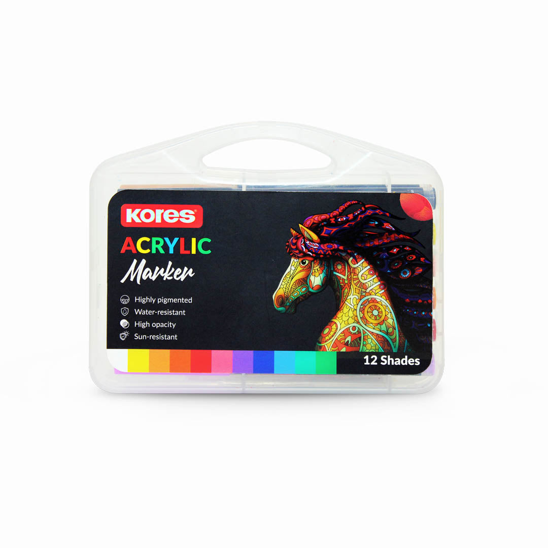 Kores Acrylic Markers - Set Of 12 Shades