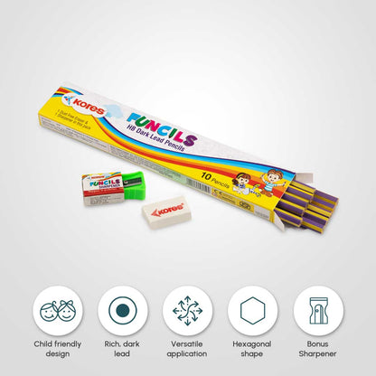 Kores Pencils (Rubber Tipped) 100 pcs Jar with 5 sharpeners