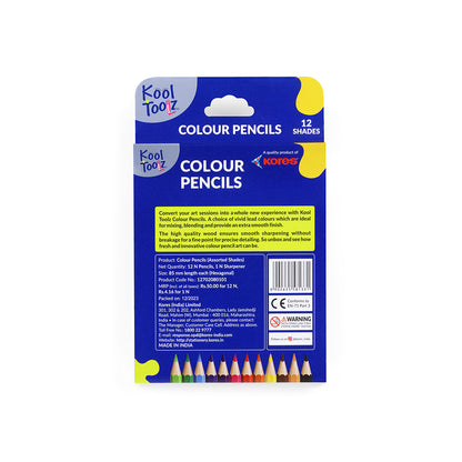 Kores Wooden Colour Pencils - Half Size - 12 Shades