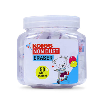 Kores No Dust Erasers - Jar of 50 pcs