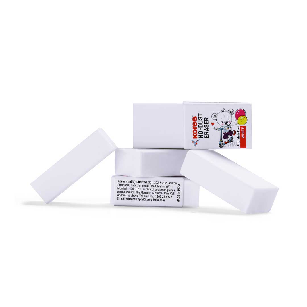 Earasers Regular Kores No Dust Erasers Regular Size - Box of 20 pcs – Kores India
