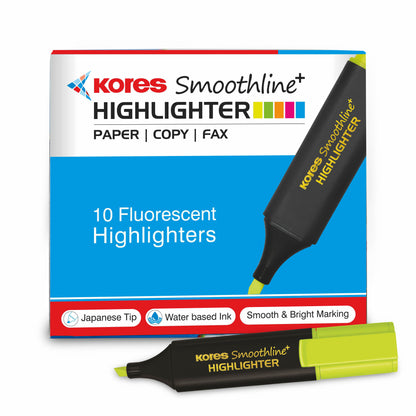 Kores Highlighters Box of 10 pcs - Blue