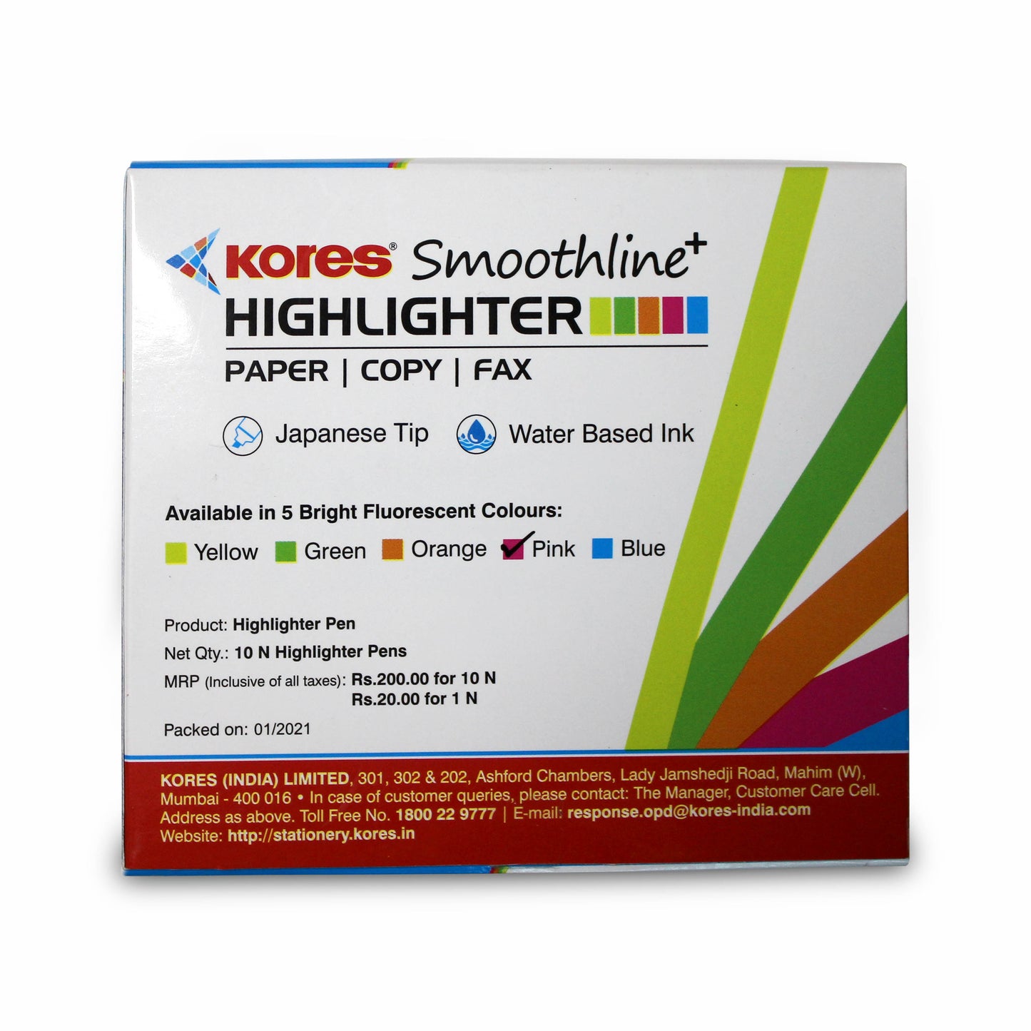 Kores Highlighters Box of 10 pcs - Blue