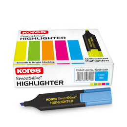 Kores Highlighters Box - 10pcs ( Blue )