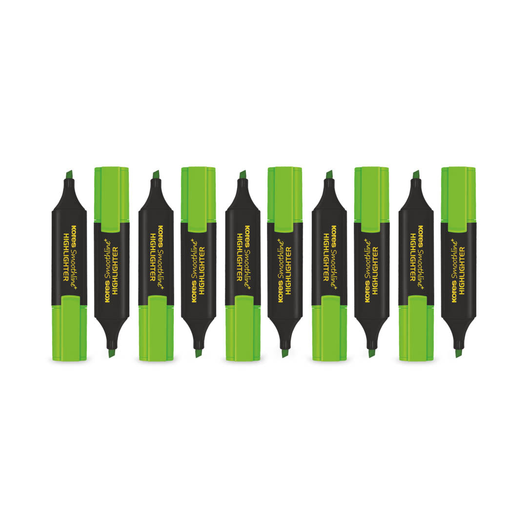 Kores Highlighters Box - 10pcs ( Green )