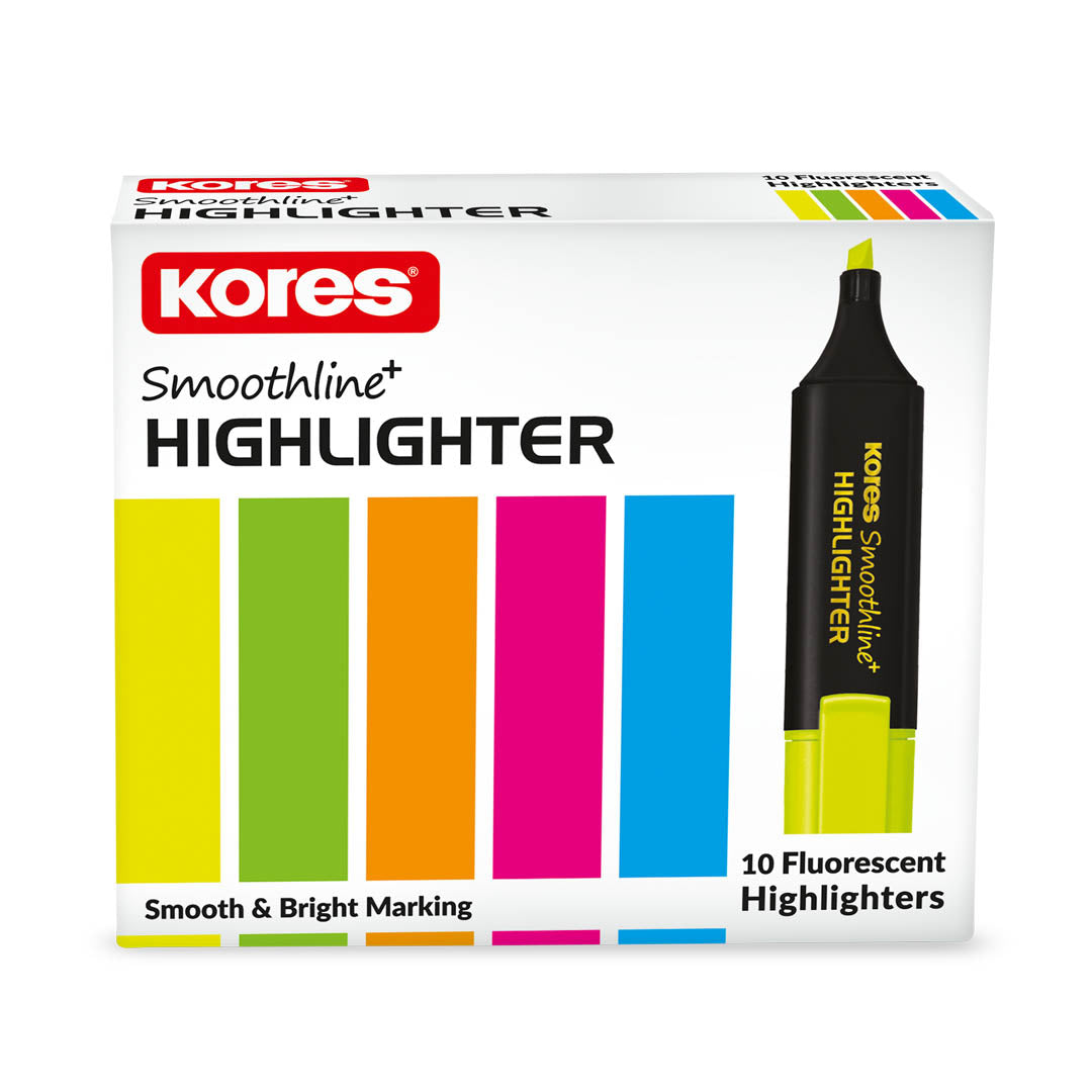 Kores Highlighters Box - 10pcs (Pink)