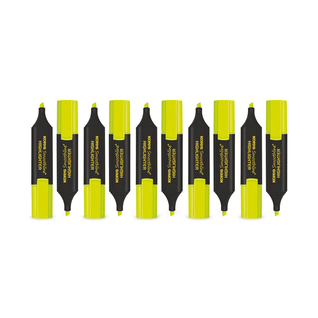 Kores Highlighters Box - 10pcs (Yellow)