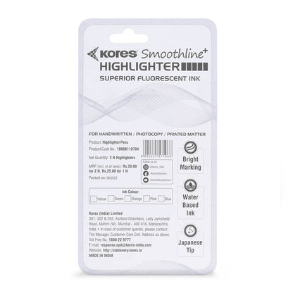 Kores Highlighters Blister Pack - Yellow & Orange